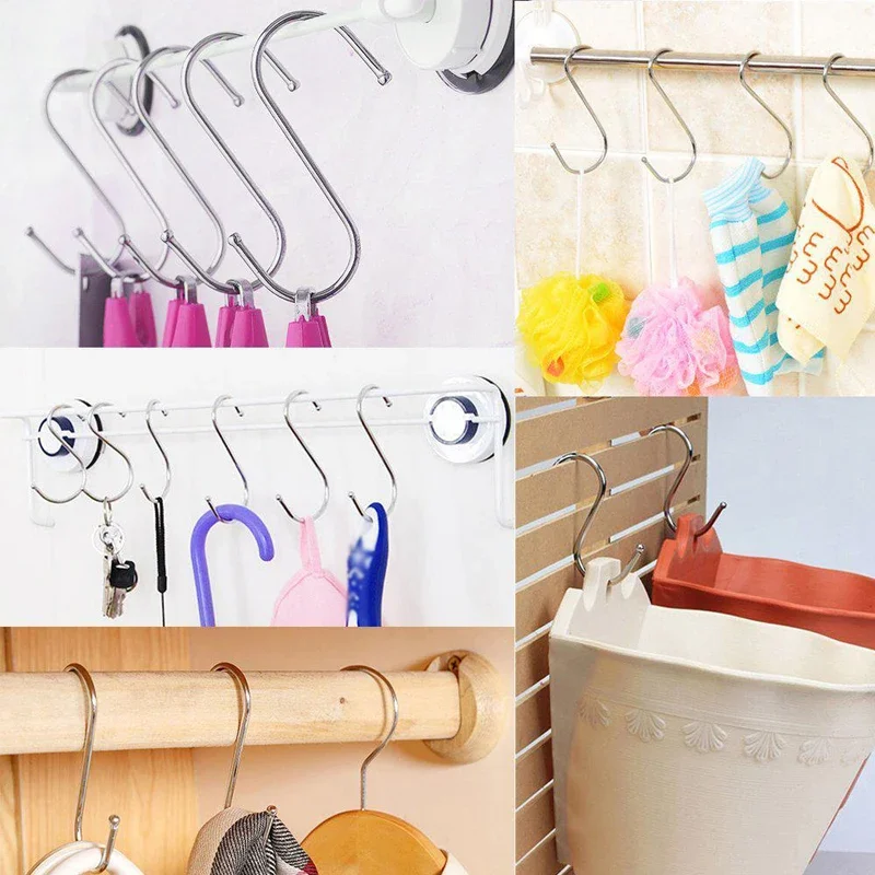 Stainless Steel S Hooks with Sharp Tip Utensil Meat Clothes Hanger Hanging Hooks for Butcher Shop Kitchen Baking Tools - image 5