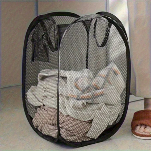 Collapsible Pop - up Mesh Laundry Basket Portable Clothes Hamper for Easy Washing and Storage of Dirty Clothes Socks Toys Sundries