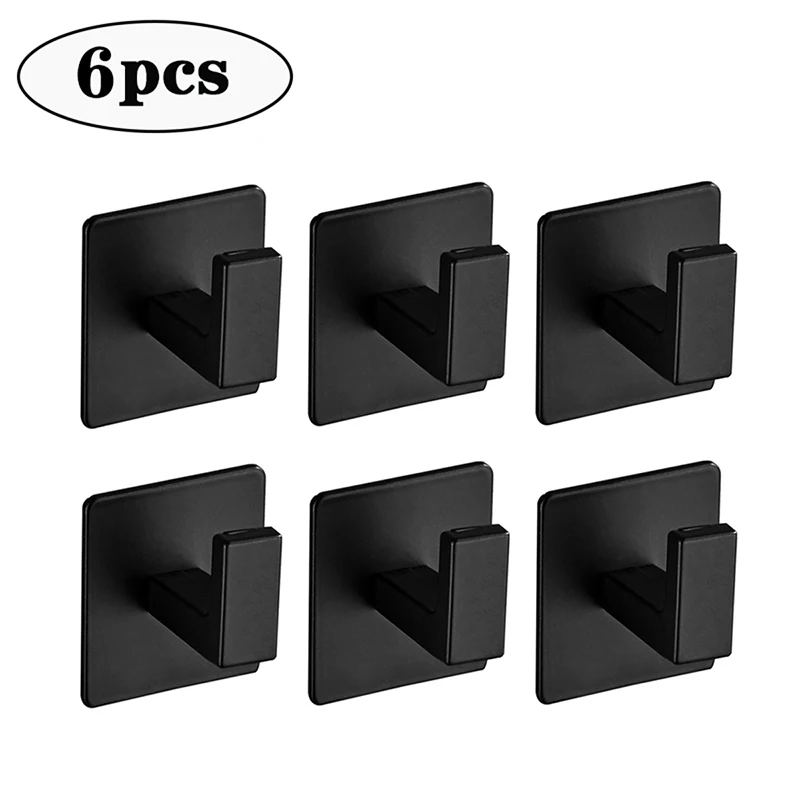1/6Pcs Strong Self - Adhesive Wall Hooks Keys Bag Shower Robe Hanging Holder Clothes Coat Hanger Towel Rack Kitchen Bathroom Hook - image 12