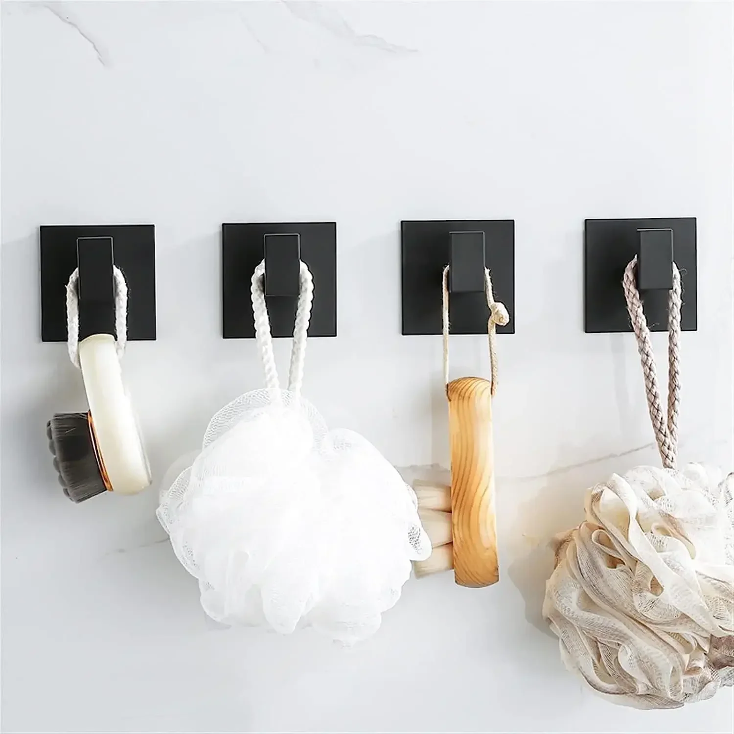 1/6Pcs Strong Self - Adhesive Wall Hooks Keys Bag Shower Robe Hanging Holder Clothes Coat Hanger Towel Rack Kitchen Bathroom Hook - image 4
