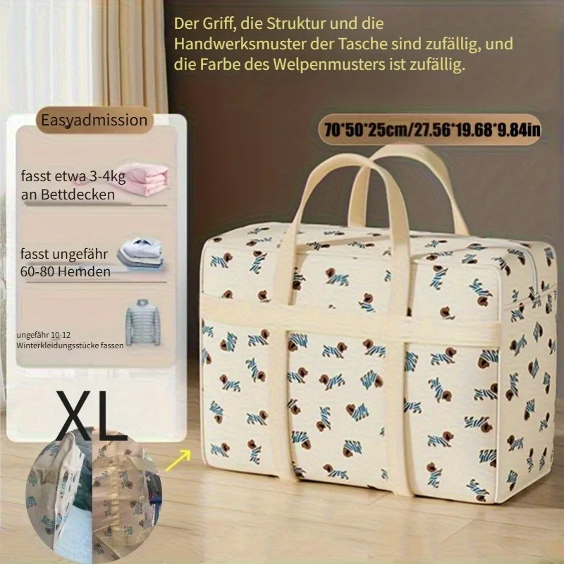 1pc Foldable Luggage Organizer Bag with Cute Puppy Pattern - Large Capacity Space - Saving Travel Storage Bag - Durable Polyester bag - image 7