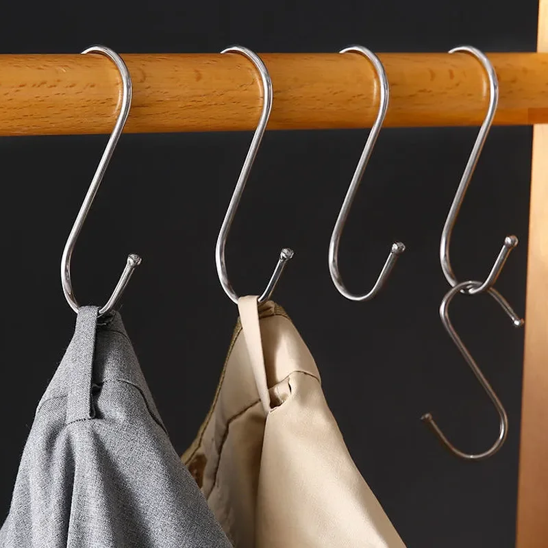 Stainless Steel S Hooks with Sharp Tip Utensil Meat Clothes Hanger Hanging Hooks for Butcher Shop Kitchen Baking Tools - image 3