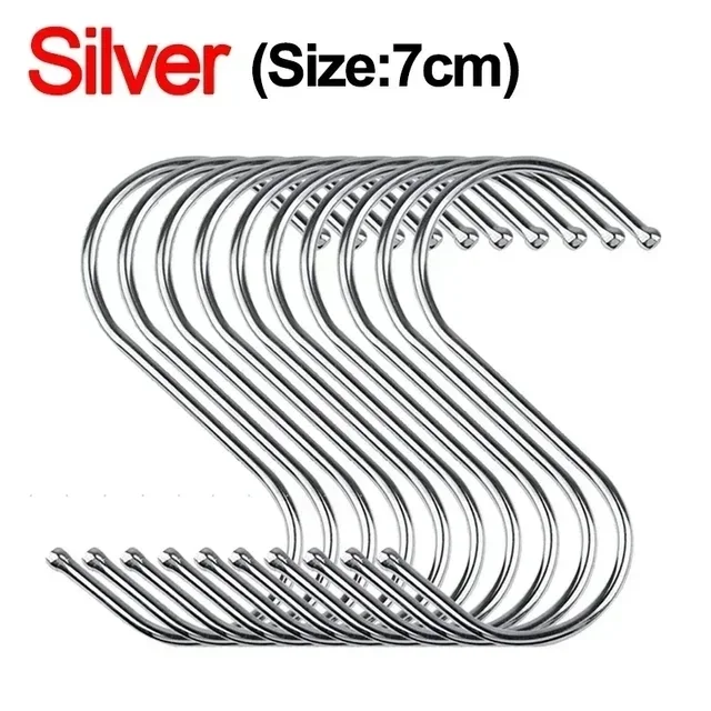 Stainless Steel S Hooks with Sharp Tip Utensil Meat Clothes Hanger Hanging Hooks for Butcher Shop Kitchen Baking Tools - image 7
