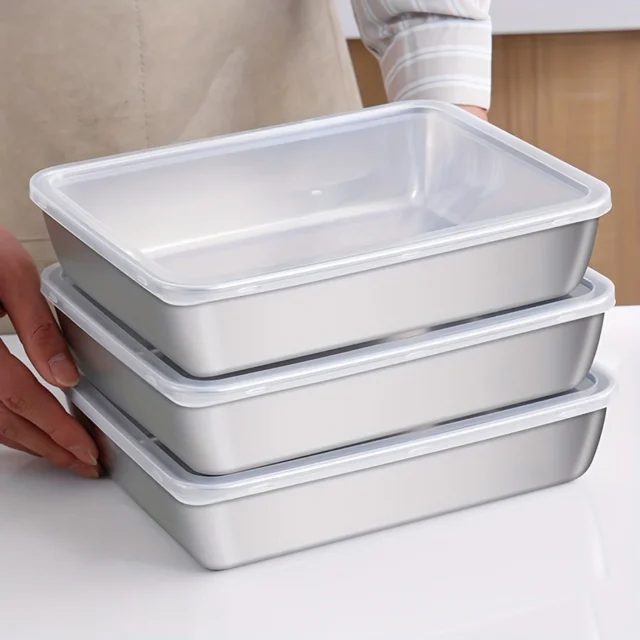 Stainless Steel Food Storage Containers Set Airtight Bpa Free 3 Pack
