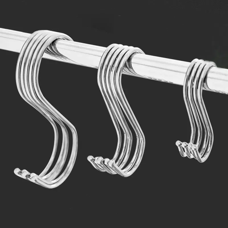 Stainless Steel S Hooks with Sharp Tip Utensil Meat Clothes Hanger Hanging Hooks for Butcher Shop Kitchen Baking Tools - image 2