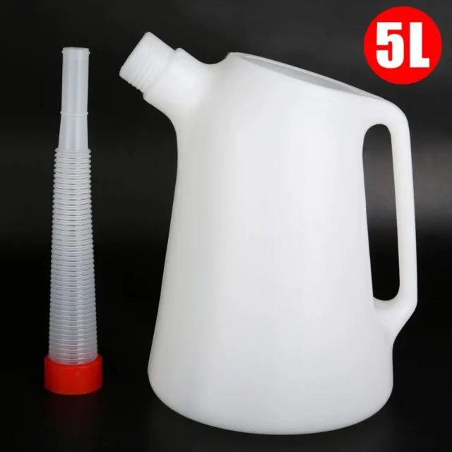 Plastic Oil Measuring Jug 1.2/2/3/4/5 Litre Pouring Spout Container Oiler