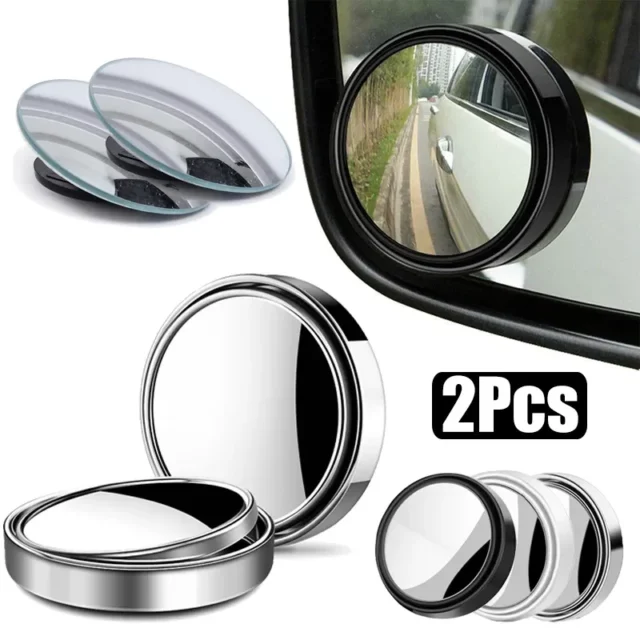 Round Frame Convex Blind Spot Mirror Safety Driving Wide Angle 360 - 360–2 Pack