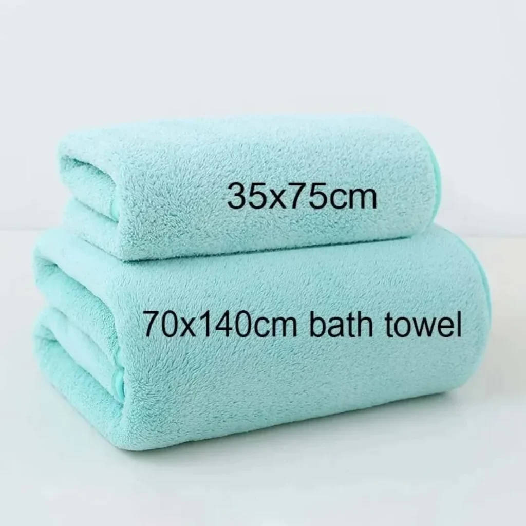 Grey Pink Solid Color Coral Fleece Thickened Towel Set Soft Absorbent – product image 6