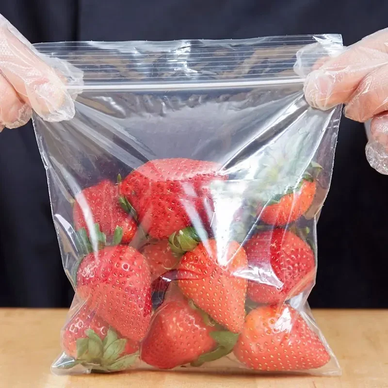 300/100PCS Transparent Zip Bags Food Jewelry Vacuum Storage Bag Plastic Thicken Reclosable Poly Bag Kitchen Organization Package - image 4