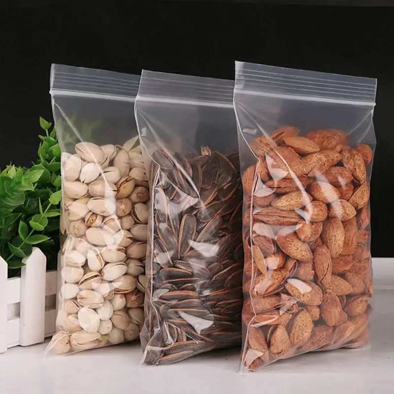 300/100PCS Transparent Zip Bags Food Jewelry Vacuum Storage Bag Plastic Thicken Reclosable Poly Bag Kitchen Organization Package - image 3