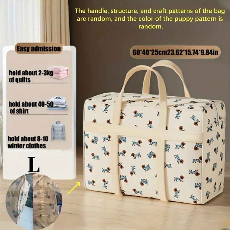 1pc Foldable Luggage Organizer Bag with Cute Puppy Pattern - Large Capacity Space - Saving Travel Storage Bag - Durable Polyester bag - image 6