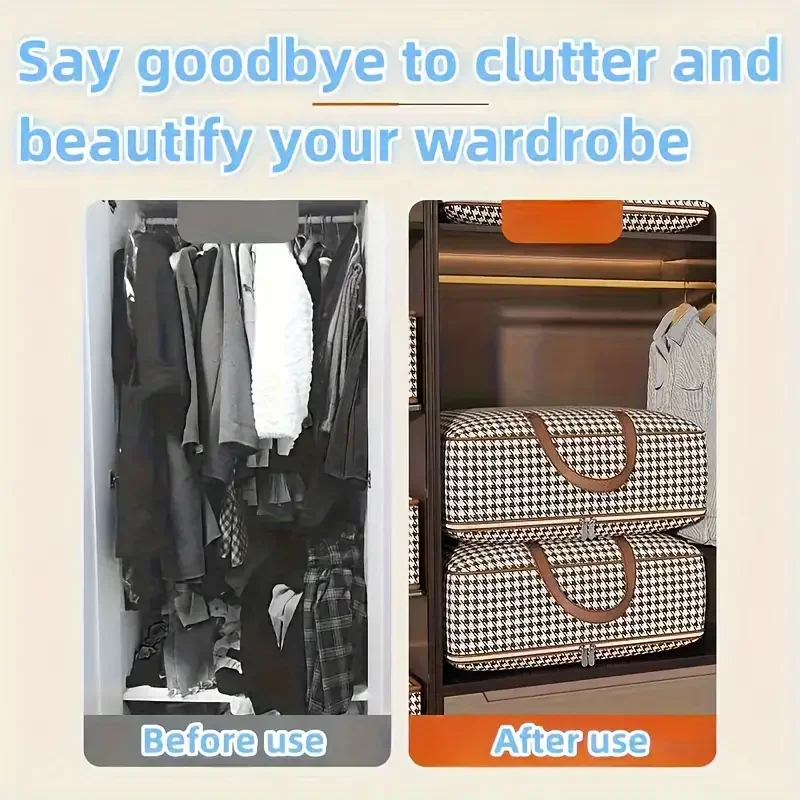 New Storage Bag Quilt Storage Bag Large Capacity Portable Household Clothes Organizer With Handles Dustproof Foldable - image 5
