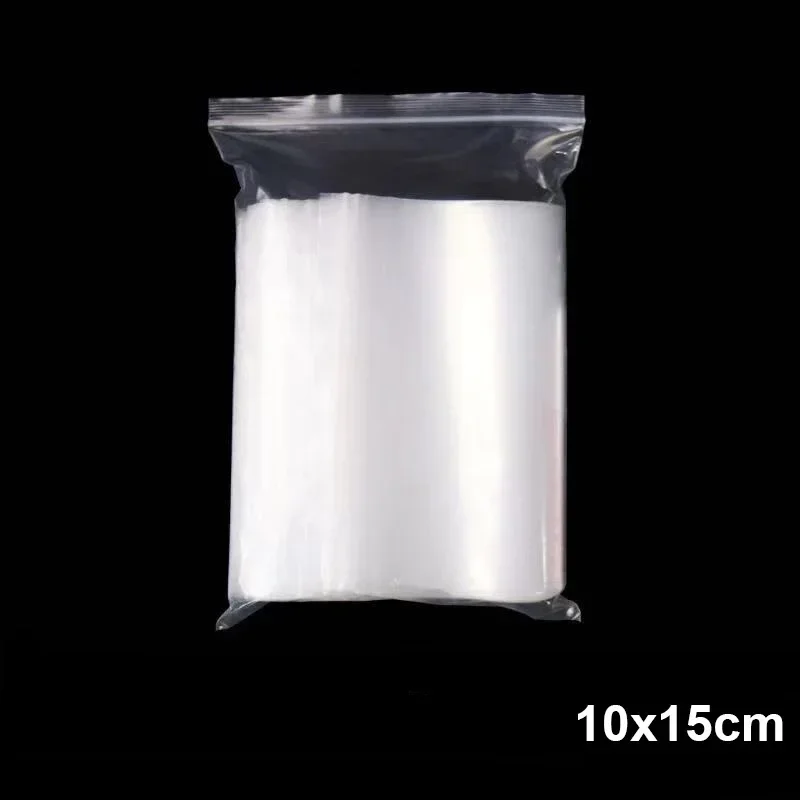 300/100PCS Transparent Zip Bags Food Jewelry Vacuum Storage Bag Plastic Thicken Reclosable Poly Bag Kitchen Organization Package - image 7