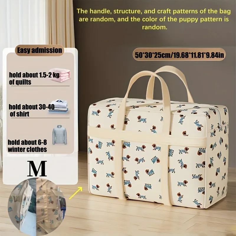 1pc Foldable Luggage Organizer Bag with Cute Puppy Pattern - Large Capacity Space - Saving Travel Storage Bag - Durable Polyester bag - image 4