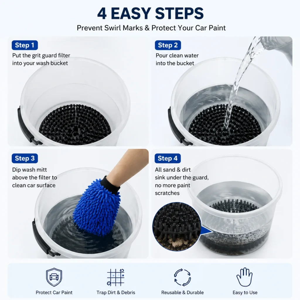 Cyclonic Dirt Collector Car Wash Bucket Insert Filter Removes and Debris – product image 4