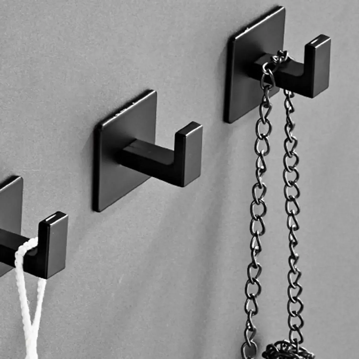1/6Pcs Strong Self - Adhesive Wall Hooks Keys Bag Shower Robe Hanging Holder Clothes Coat Hanger Towel Rack Kitchen Bathroom Hook - image 2