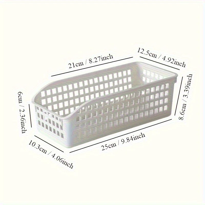 4pcs Stackable Storage Basket Set - Multifunctional Plastic Storage Box - Suitable for Books - Snacks - etc.Ideal Choice for Family - image 6
