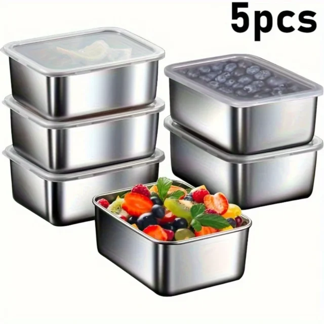 Stainless Steel Food Storage Containers Set Airtight Bpa Free Lunch Boxes