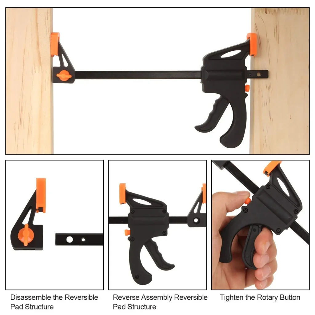 5/ Woodworking Work Bar 4 Inch Clamp Clip Set Hard Quick - 2 Pack – product image 4