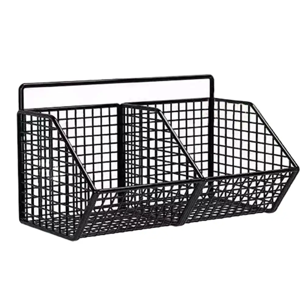 Wall - mounted Kitchen Storage Basket Perforation - free Iron Partition Storage Rack for Kitchen Ingredients Sorting Storage Basket - image 7