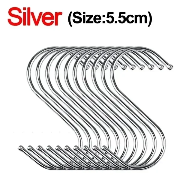 Stainless Steel S Hooks with Sharp Tip Utensil Meat Clothes Hanger Hanging Hooks for Butcher Shop Kitchen Baking Tools - image 8