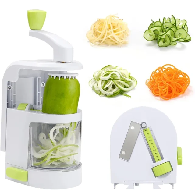 Lmetjma 4 1 Spiralizer Vegetable Slicer Rotating Blades Veggie Cutter