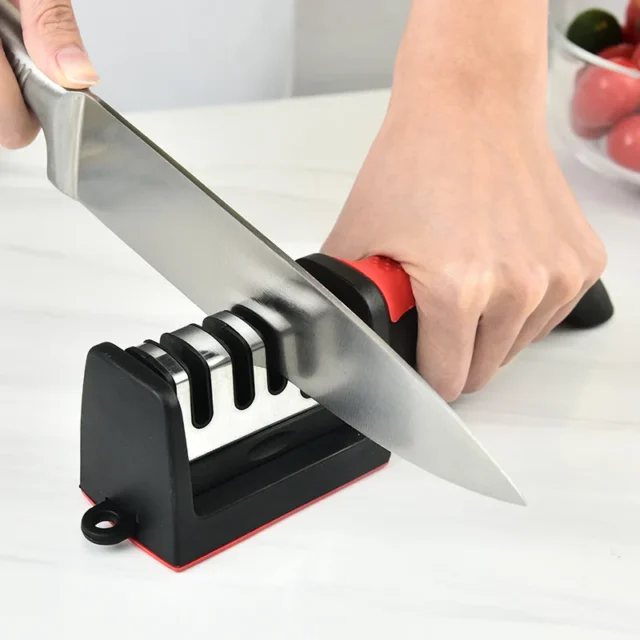 Kitchen 4Segment Knife Sharpener Household Multi Functional Hand Held Three