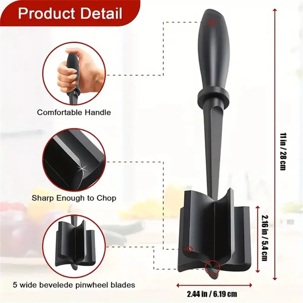 Meat Chopper Shredder Heat Resistant Suitable Hamburger Ground Beef Smasher – product image 2
