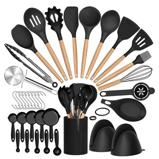 Silicone Utensil Cooking Set Holder 36 Pack