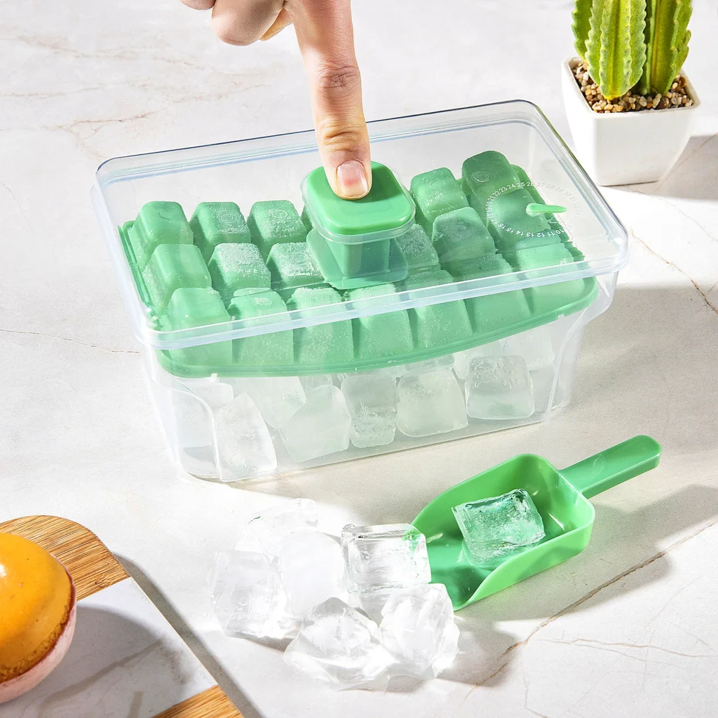 Ice Trays Freezer Lid Bin Cube Tray Making 68 Pack – product image 3