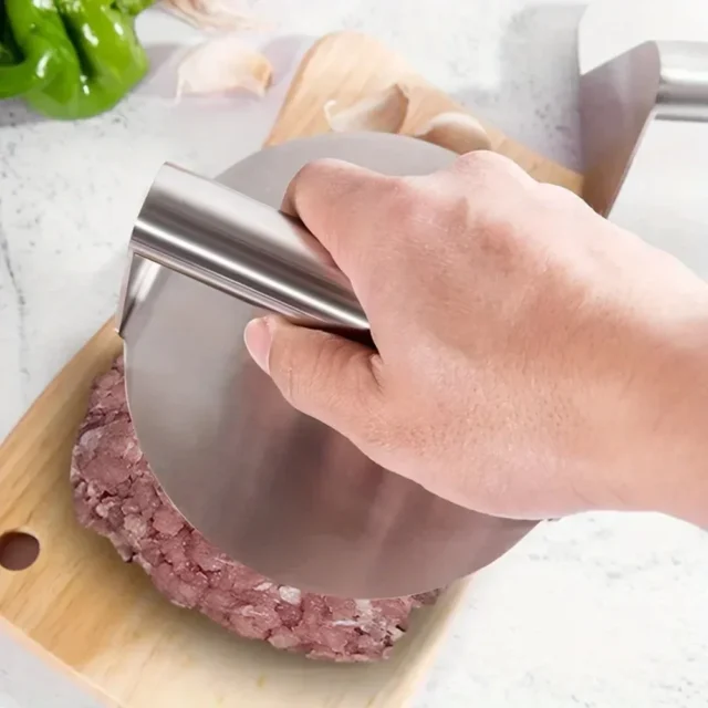 Stainless Steel Smash Burger Press Heavy Duty Patty Maker Smasher Mold