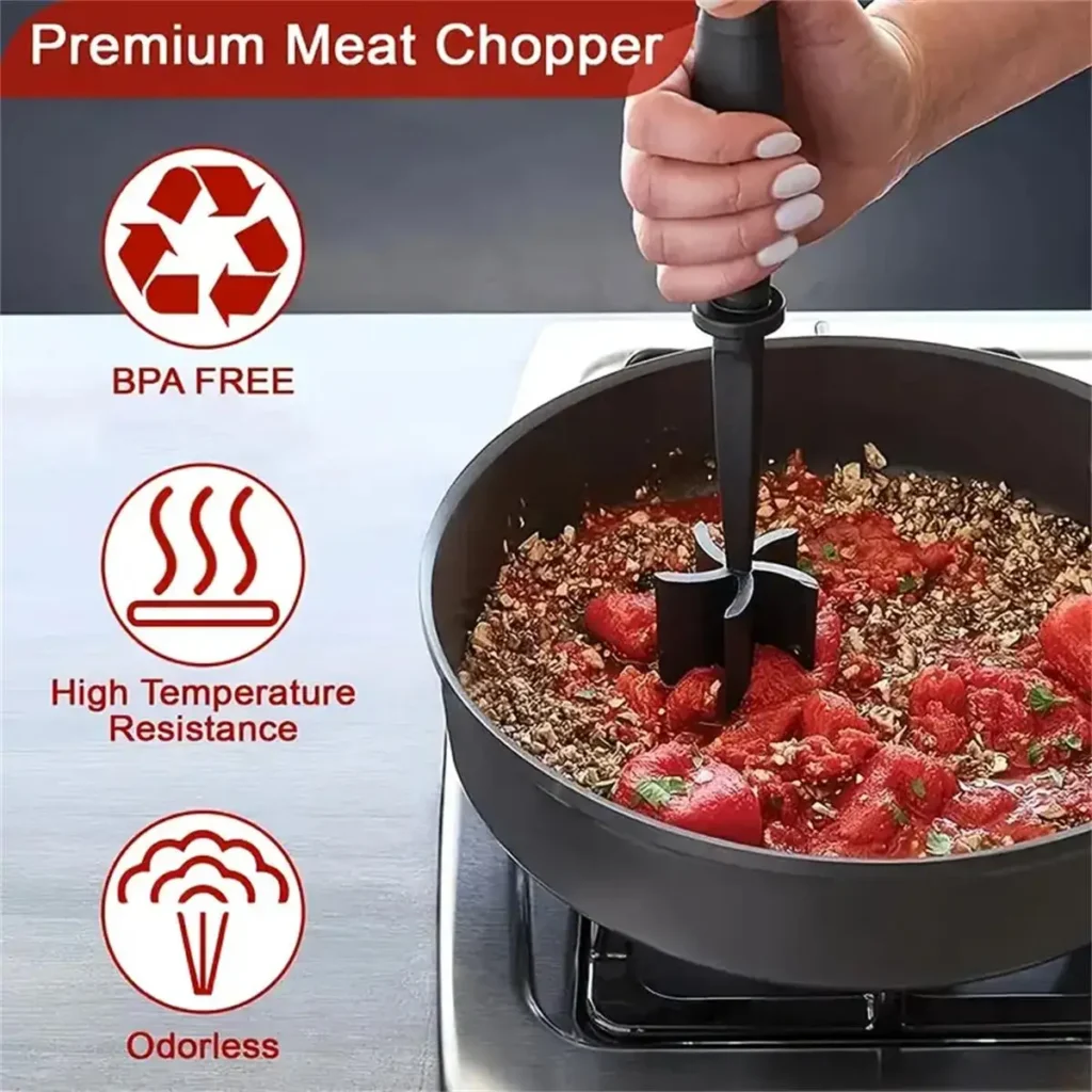 Meat Chopper Shredder Heat Resistant Suitable Hamburger Ground Beef Smasher – product image 4