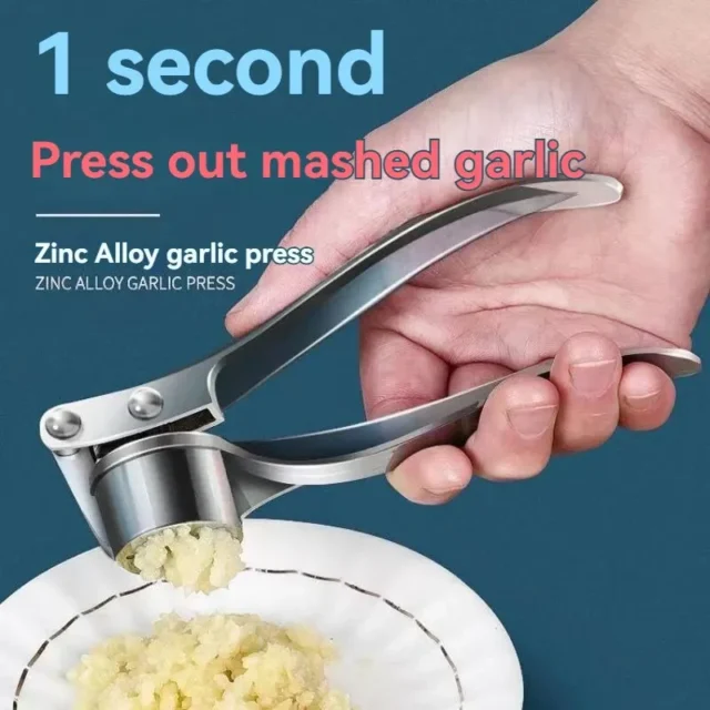 Garlic Press Anti Skid Thickened Clip Multifunctional Zinc Alloy Stainless