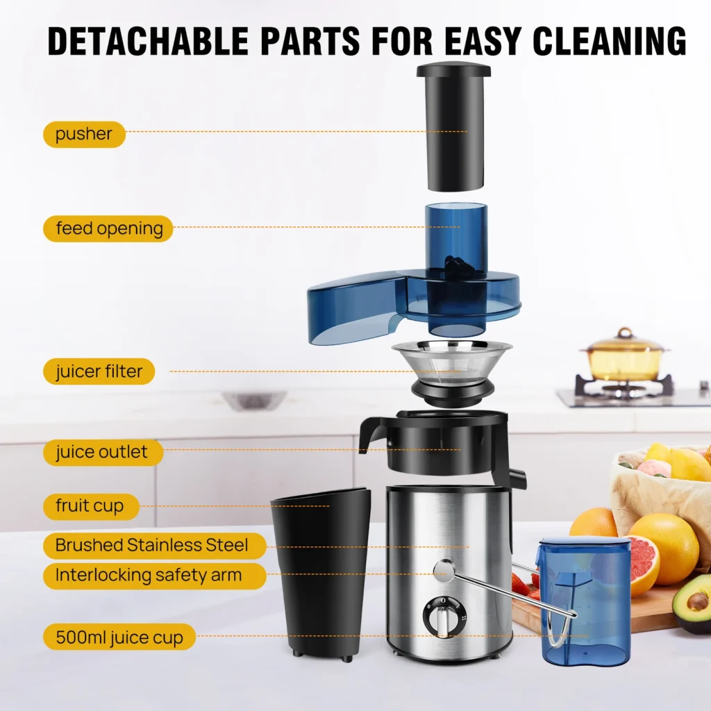 Juicer Machine Feed Chute Fruits Vegetables Citrus 2 Speed Centrifugal – product image 2