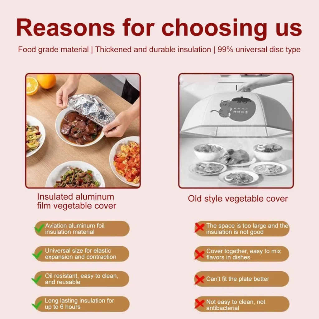 10 Reusable Aluminum Foil Bowl Cover Heat Insulation and Preservation 60 – product image 5