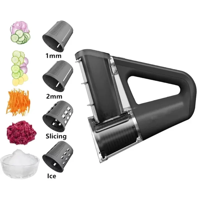 Lmetjma Electric Cheese Grater Portable Salad Maker 4 Different Shapes