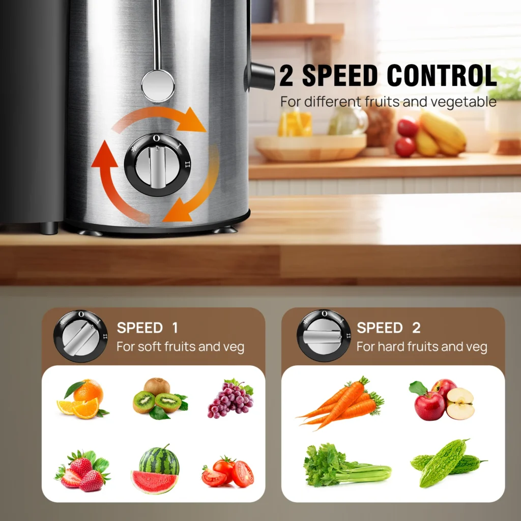 Juicer Machine Feed Chute Fruits Vegetables Citrus 2 Speed Centrifugal – product image 4