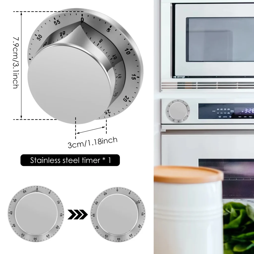 Kitchen Timer Abs Steel Cooking Waterproof Countdown Magnetic Required – product image 6