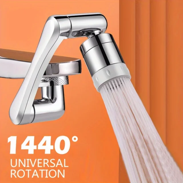 1440° Swivel Bathroom Faucet Nozzle Silvery Suitable Kitchen Extender Washbasin