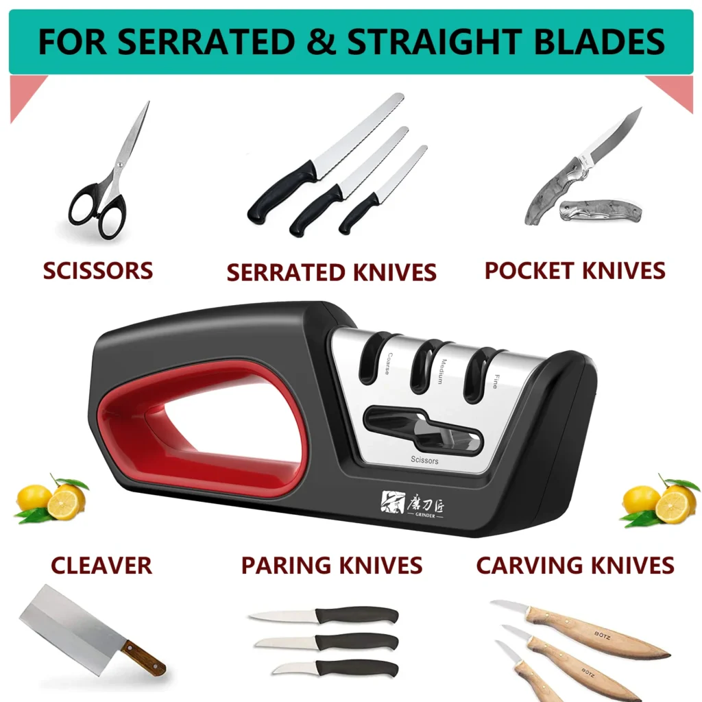 Four One Kitchen Sharpener Restores Serrated Blade Knives and Scissors – product image 2