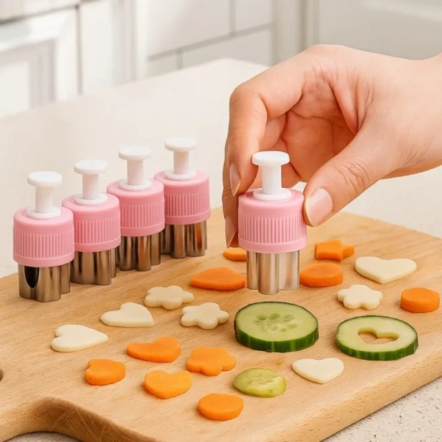 Kids Vegetable Fruit Shapes Cutter Set Bento Box Decorating Cookie
