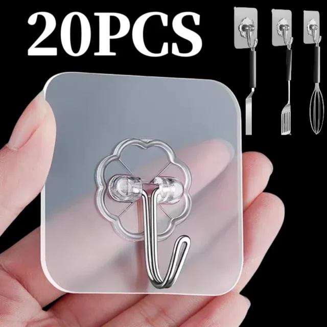 Self-Adhesive Wall Hooks for Kitchen & Bathroom