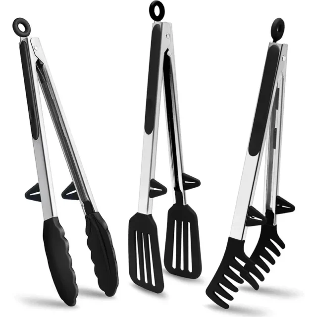 Kitchen Tongs Silicone Food Non Stick Cooking Serving for Bbq Salad