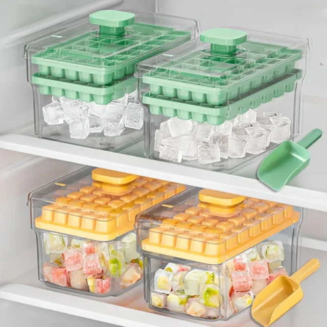Ice Trays Freezer Lid Bin Cube Tray Making 68 Pack