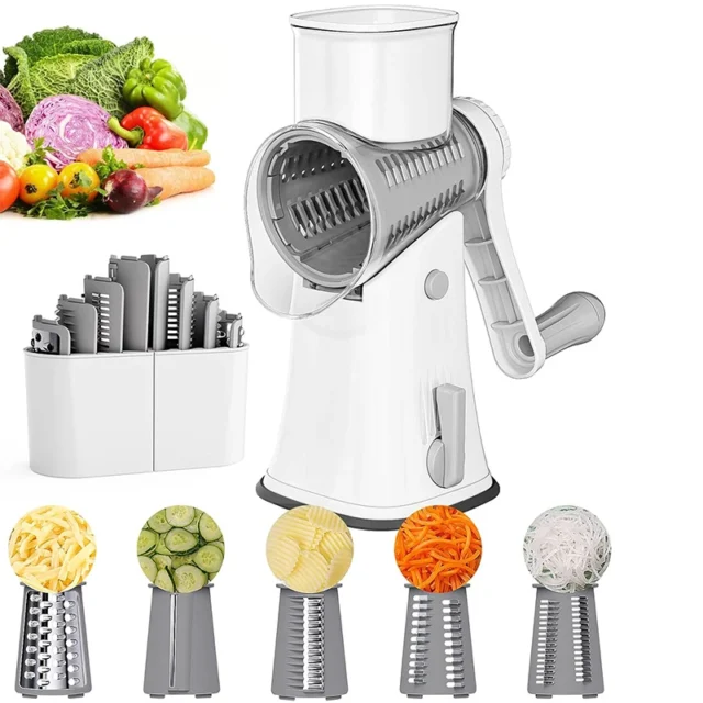 Lmetjma 5 1 Rotary Cheese Grater Shredder Kitchen Mandoline Vegetable