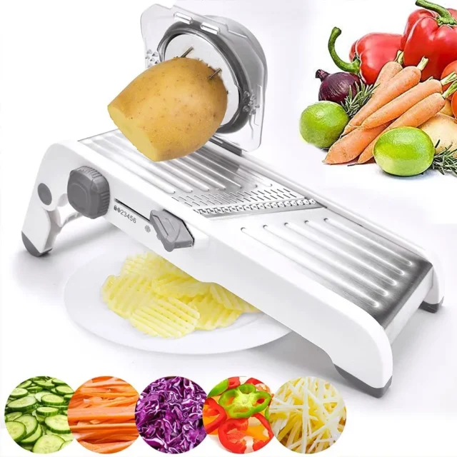 Lmetjma Ultra Sharp Mandoline Slicer Upgraded Vegetable Kitchen Adjustable
