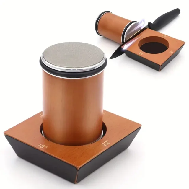 Wooden【4 Angle】Rolling Knife Sharpener Kit Straight Edge Roller Sharpening with