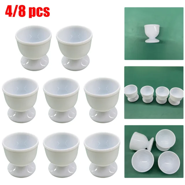 4/ Egg Cups Holders Hard Soft Boiled Eggs Novel White Breakfast - 8 Pack