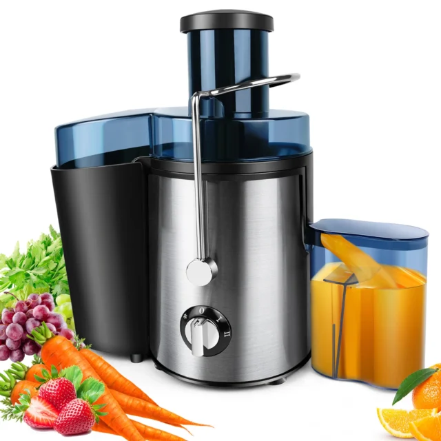 Juicer Machine Feed Chute Fruits Vegetables Citrus 2 Speed Centrifugal