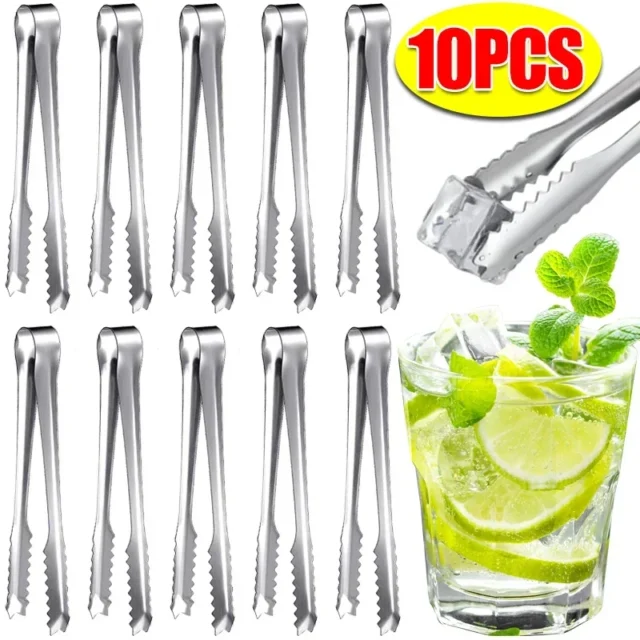Ice Tongs Stainless Steel Bread Cake Clamps Salad Coffee Sugar Cubes